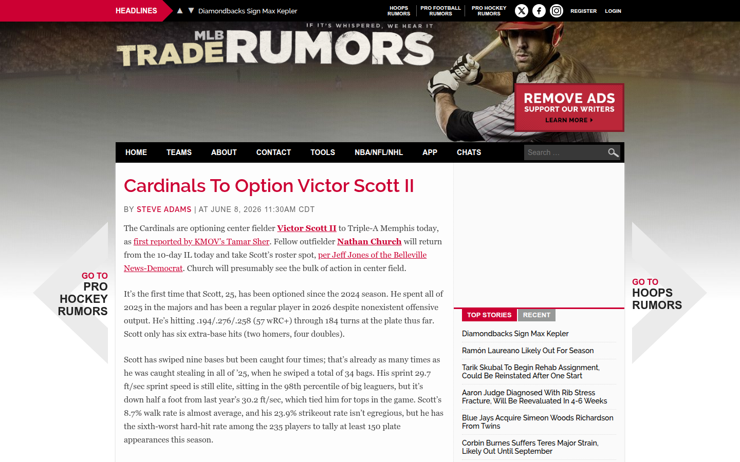 MLB Trade Rumors proof screenshot